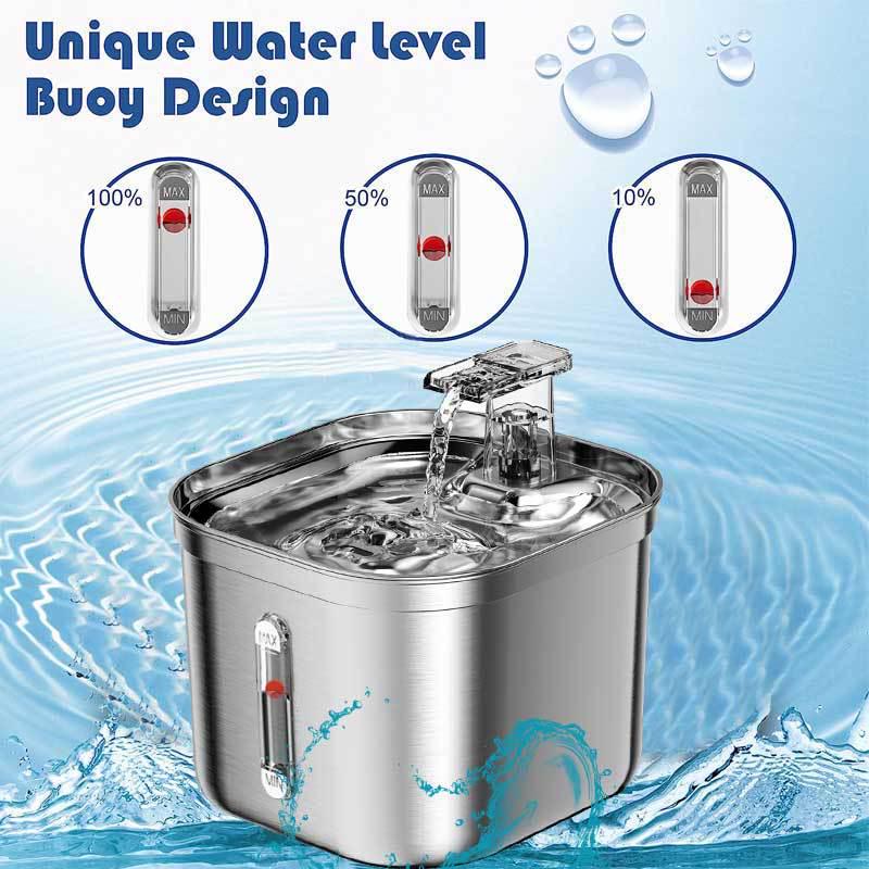 Smart Stainless Steel Pet Water Fountain with Sensor and Filter