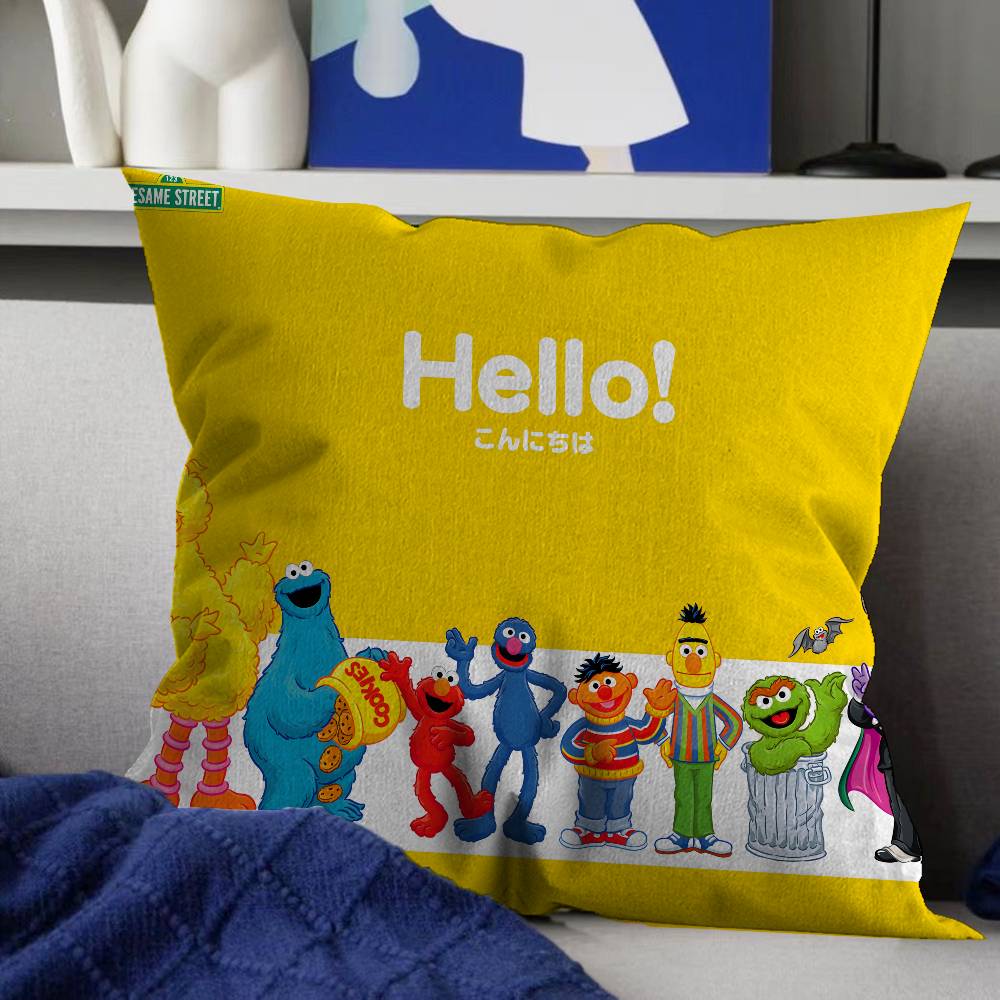 Sesame Street Cartoon Pillow Cover Sofa Cushion Cover Home Room Decoration Children Gift