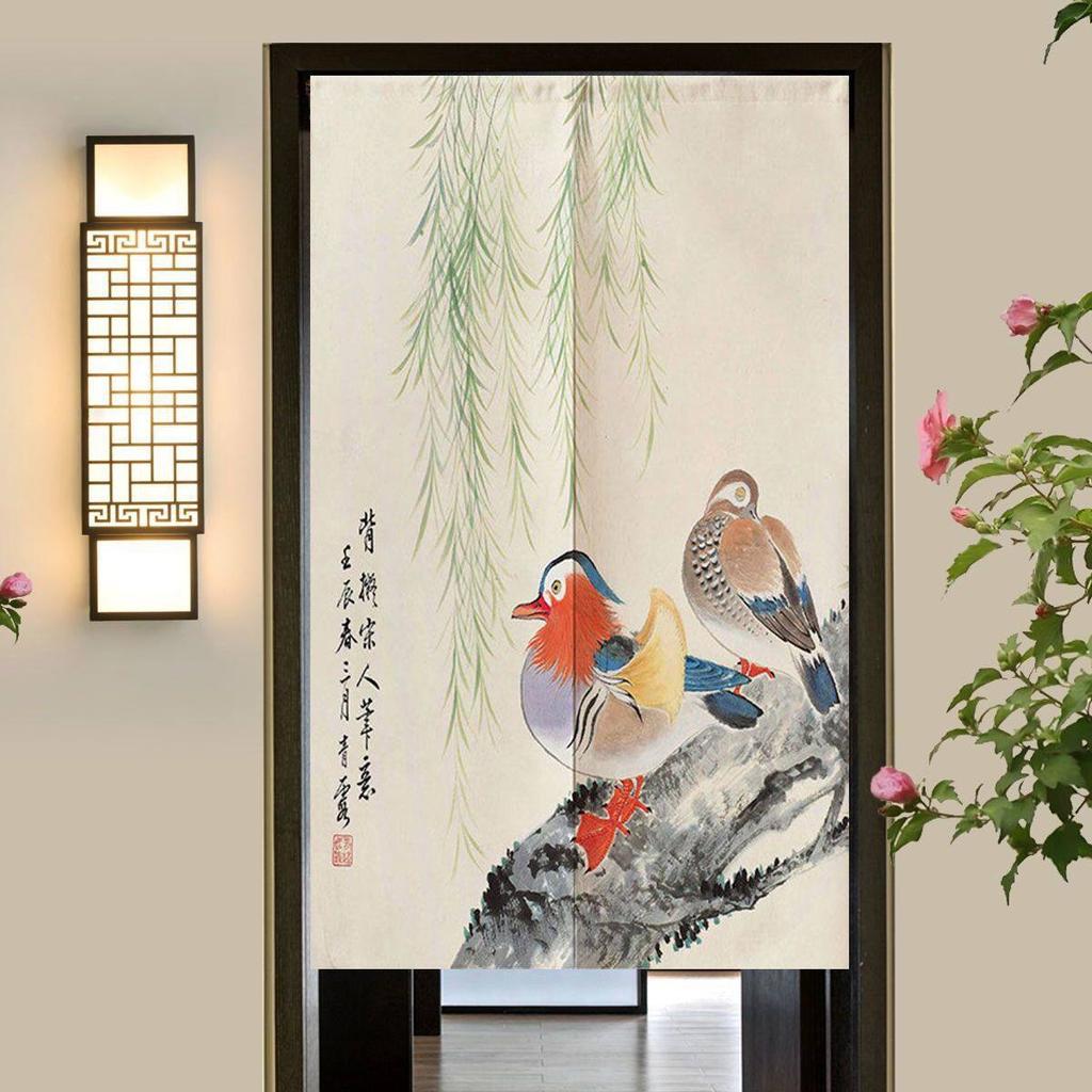 VIKAMA Chinese-style Twin-Door Curtain Restaurant Guesthouse Semi-Curtain Kitchen Bedroom Partition Curtain Home Decoration