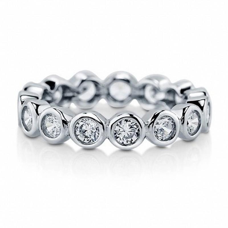 Eternity 925 Sterling Silver Engagement Wedding Band Rings Sets for Women Bridal Princess Cut Diamond Promise Party Jewelry Gift