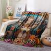 Deer Print Flannel Blanket, High quality Comfortable for All Seasons, Home Decor, Warmth and Comfort, Perfect for Christmas Gifts