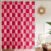 72x72inch Checkerboard Retro Pattern Waterproof Shower Curtain Bathroom For