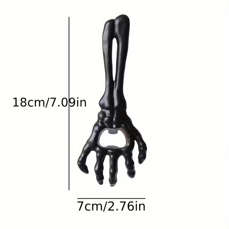 Skeleton Hand Bottle Opener - Horror Cast Iron Beer Opener with Spooky Design, Halloween Party Gift for Men, Bar Accessory чёрный