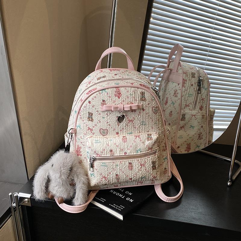Schoolbag high-end sense large-capacity cartoon backpack women's 1011 new travel backpack college student class schoolbag