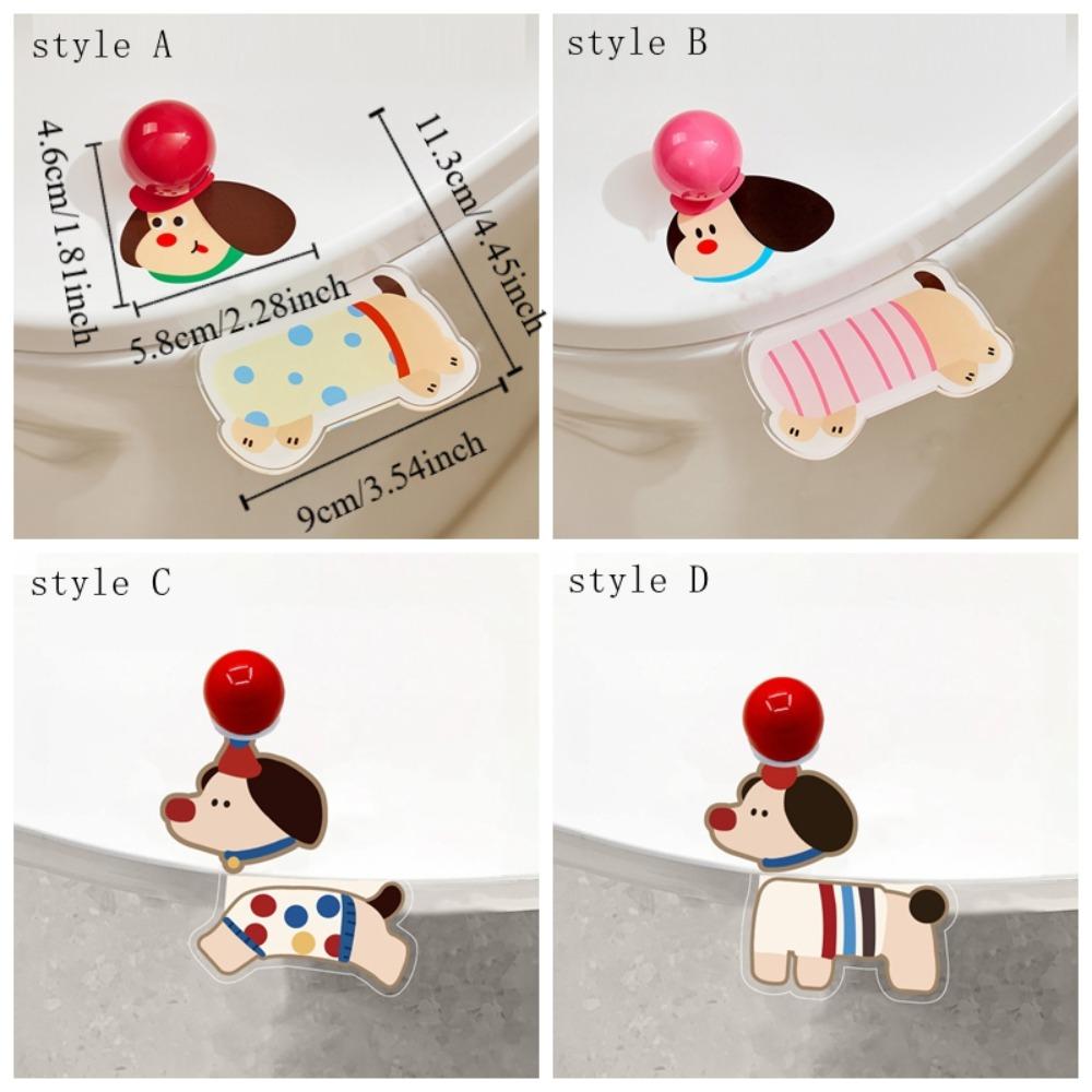 Acrylic Sausage Dog Toilet Lid Holder No-Touch Portable Toilet Lid Opener Cartoon Easy Grip Toilet Anti Dirty Handle Toilet Use