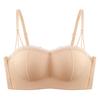 Sexy Bra Women's Strapless Underwear Gathering Bra Invisible and Seamless Bra Push Up Bra