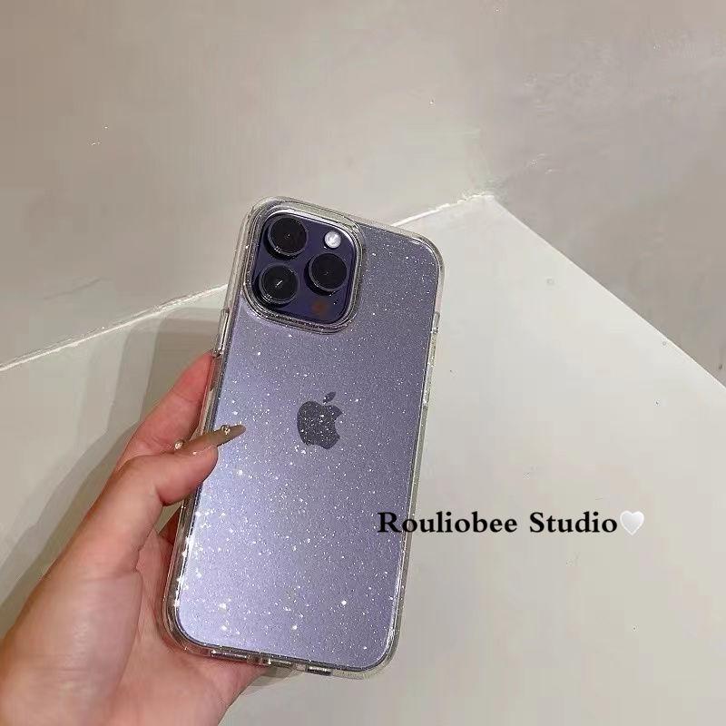 Transparante glitter telefoonhoes voor iPhone 11, 12, 13, 14Pro Max, XS, XR