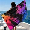 Gradient Black Graffiti Beach Towel Ultra-fine Fiber Quick Drying Absorbent Beach Swimming Vacationvacation Essentials Gifts
