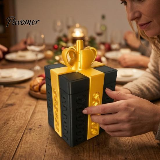 Holiday Gift Packaging 3D Printed Puzzle Box with Hidden Storage Compartment for Pranks And Decorative Bow Shaped Boxes Party Surprises, Reusable