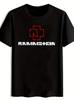 Schwarzes Rammstein Grafik-T-Shirt - "RAMMSTEIN" Aufdruck mit Rotes Kreuz Design