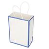 10pcs Shopping Packaging Paper Bag Portable Kraft Paper Gift Bag White Blue Edge