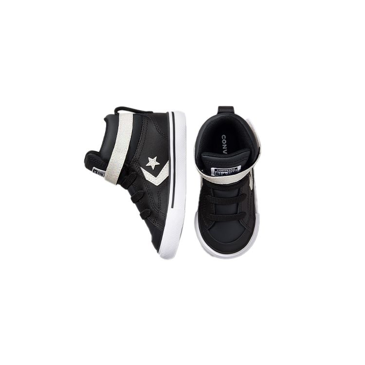 Converse Pro Blaze Strap Casual High-Top Skate Shoes Baby Sneakers Black White 772130C
