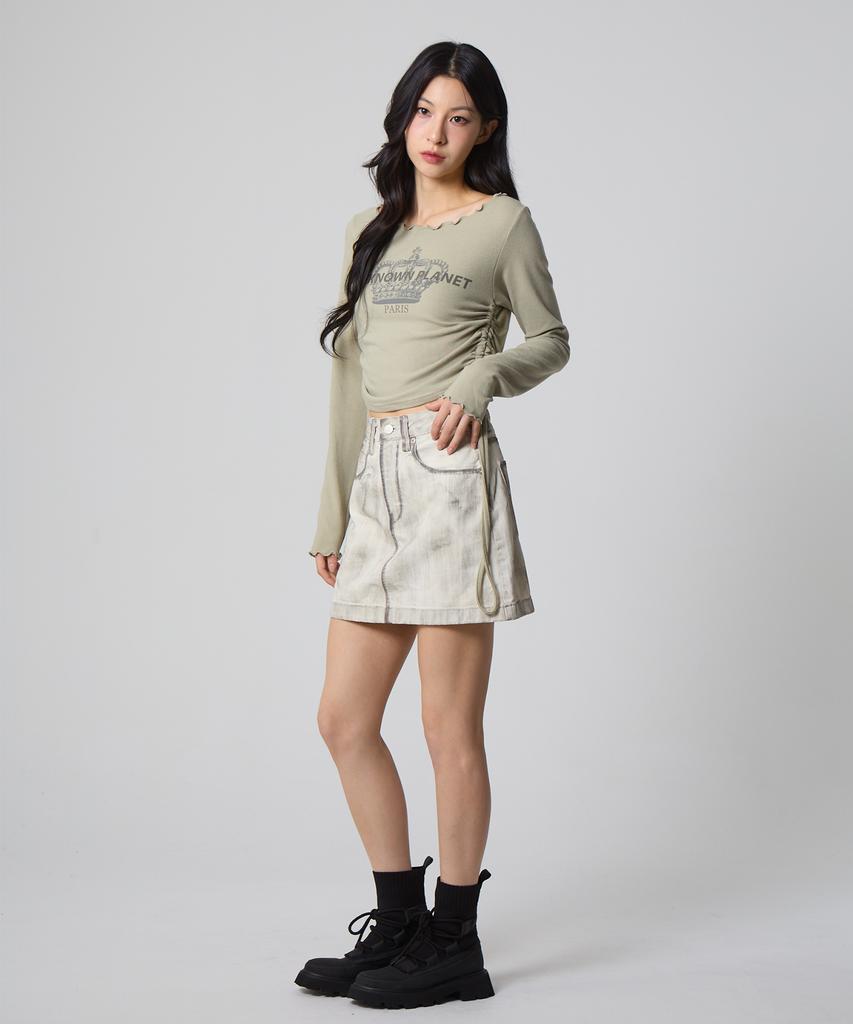 Unknown Planet Mini Skirt Dirty White