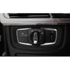 Fit For BMW X5 X6 F15 F16 2014-2018 ABS Silver Headlight Button Frame Cover Trim