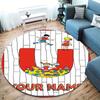 Pippi Longstocking Custom Name Round Area Rug,Carpet Rug for Living Room Bedroom Sofa Playroom Decor,Non-slip Floor Mat