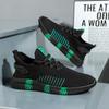 Spring New Men's Shoes Elastic Fly-woven Breathable Black Mesh Casual Sports Shoes Lightweight One-pedal Running Shoes