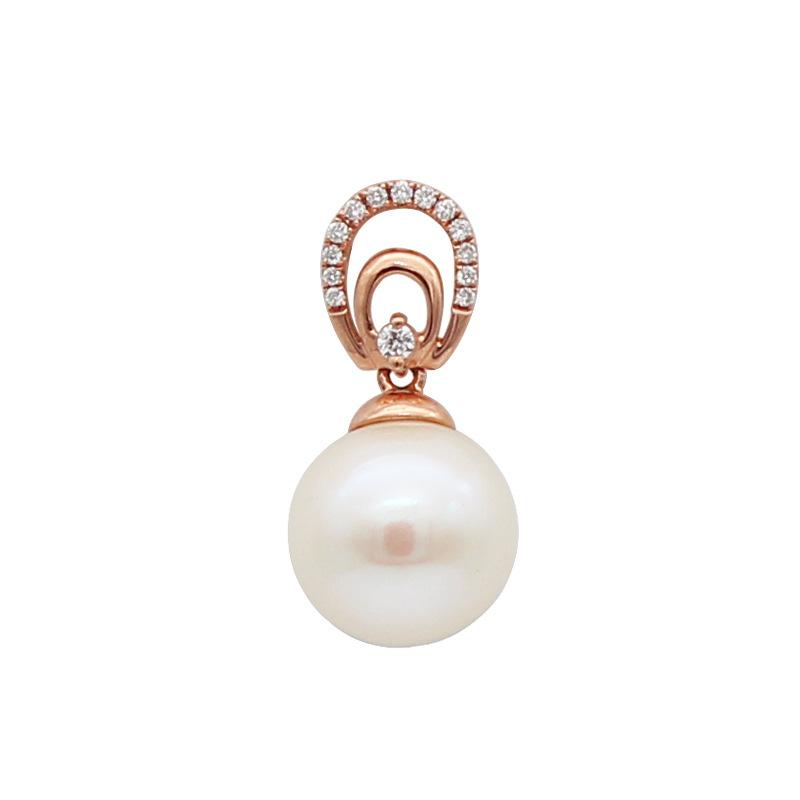 Exquisite Russian Purple Gold Natural Pearl Pendant Temperament Niche Neck Accessories Rose Gold Plated Necklace Jewelry