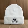 Heiß verkaufende gestrickte Mütze mit Totenkopf-Stickerei für Damen und Herren, vielseitig im Herbst und Winter, warme Strickmütze gegen Kälte, verdickte Wollmütze
