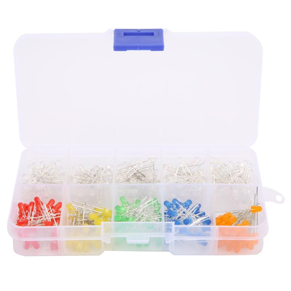 300PCS Small Luminous LED Diode Lights Assorted Colors Light Emitting Diodes Science Project