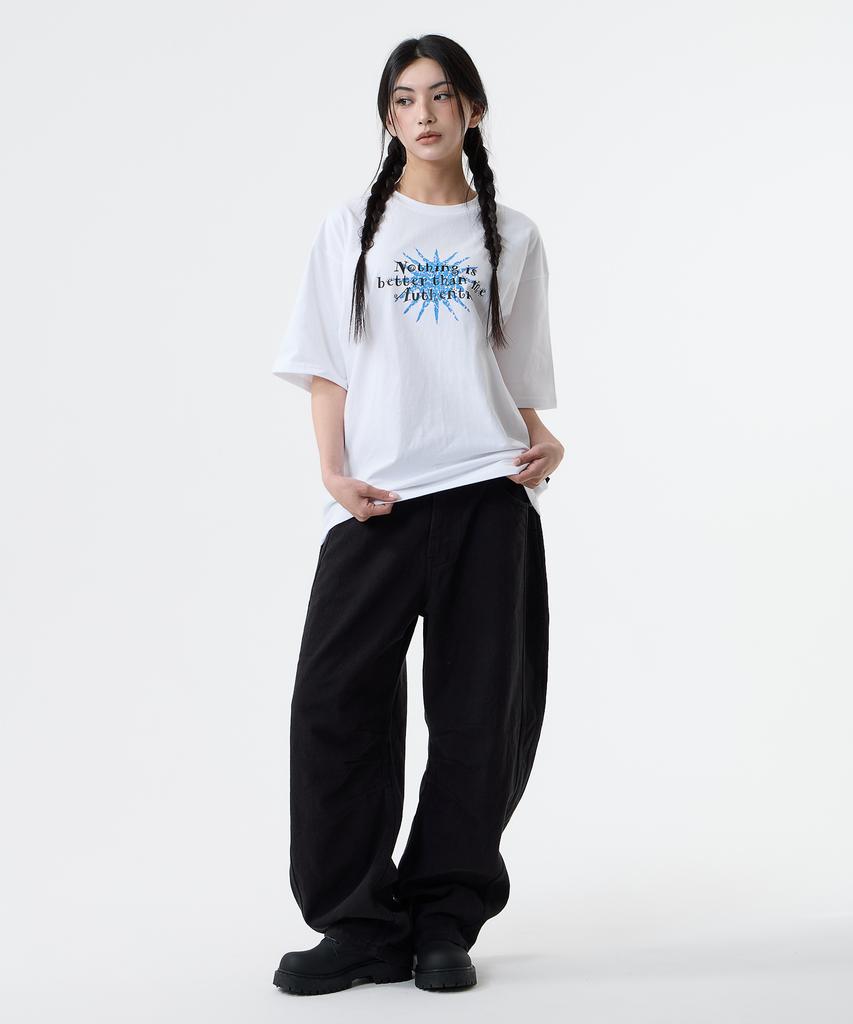 Nasttingijeubeleoldaenmi Sun Lettering Tee_White