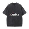Silver Convertible Car Silhouette Mens Summer Tshirt Short Sleeve Loose Streetwear Short Sleeve Tops