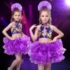 with Headwear Jazz Dance Costume Romantic Children Dance Outfit Stage Performance Costume  Kids