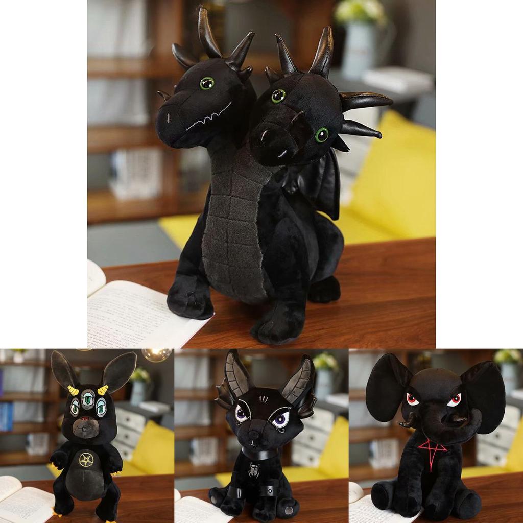 Dark Series 3eyed Rabbit Plush Toy With Pp Cotton Filling For Gothic Decor Enthusiasts
