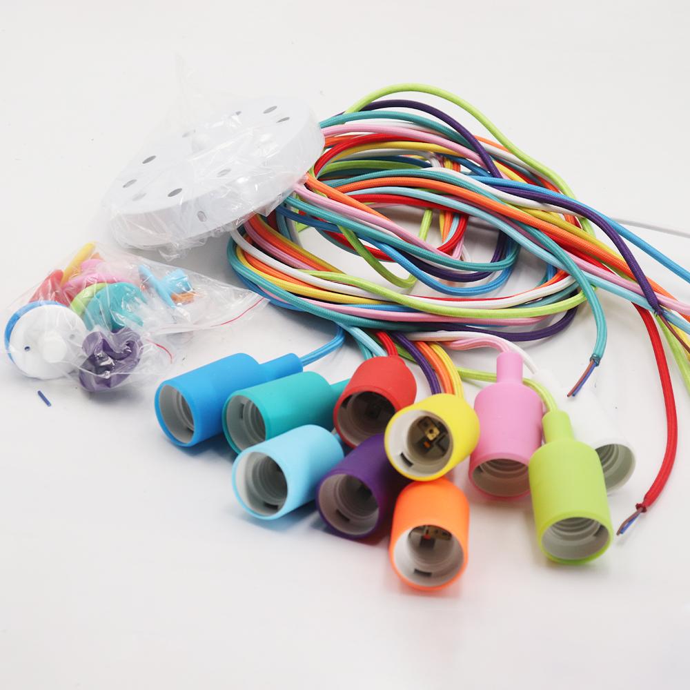 Colorful Spider Chandelier Lamp for Children Baby Nursery Room Silicone E27 Holder LED Suspension Hanging Light Living Room Deco