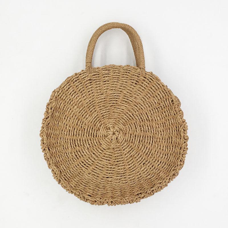 

Handmade Rattan Weave Round Straw Bag Women s Handbag Bohemia Summer Beach Bag Knitted Shoulder Crossbody Bags Female Tote Small
