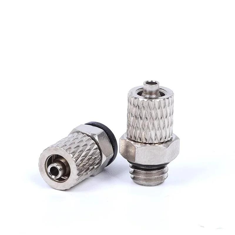 10Pcs 3mm 4mm 5mm 6mm OD Male Thread Mini Pneumatic Pipe Connector Screw Through Quick Fitting Air Tube Fast Twist Joint SMC typ