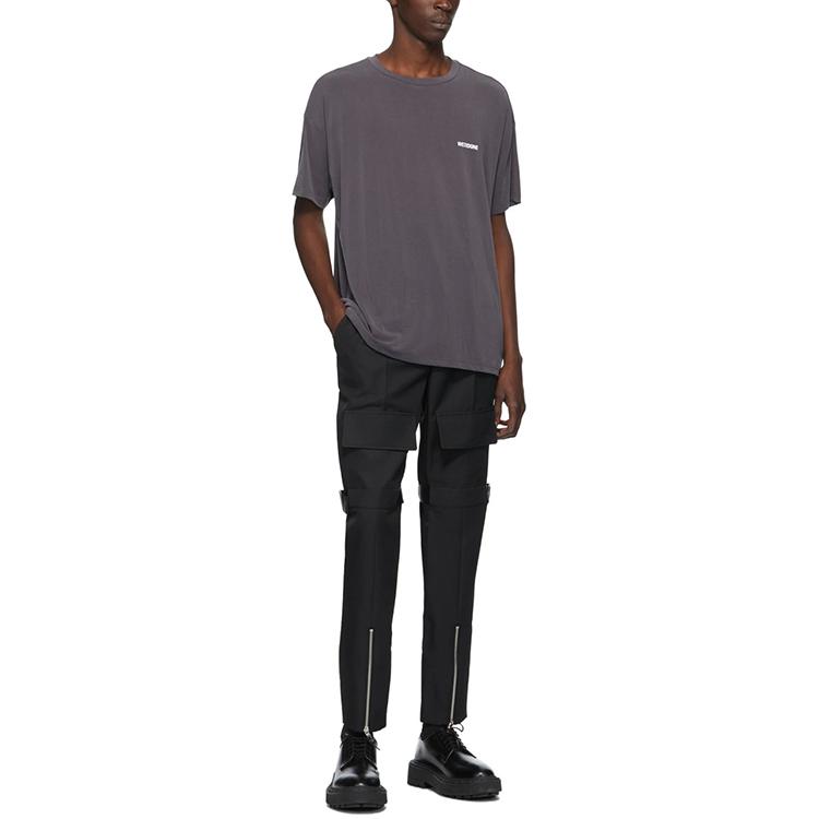 We11done Round Neck Loose Short Sleeve T-Shirt Unisex Tops Gray WD-TP2-20-710-U-GY