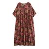 Short Sleeve Plus Size Vintage Floral New In Dresses for Women Casual Loose Long Summer Dress