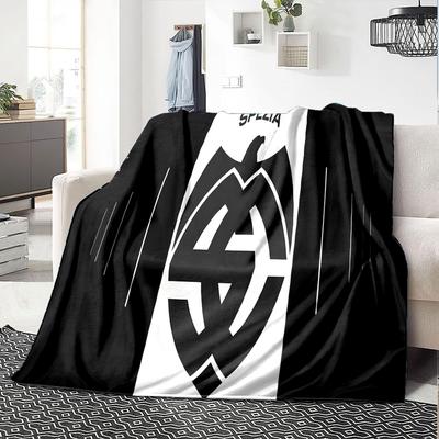Spezia Fc Crest Design Flannel Blanket, Soft Polyester, Modern Design, All-Season for Camping, Travel, Gifts for Holidays or Birthdays