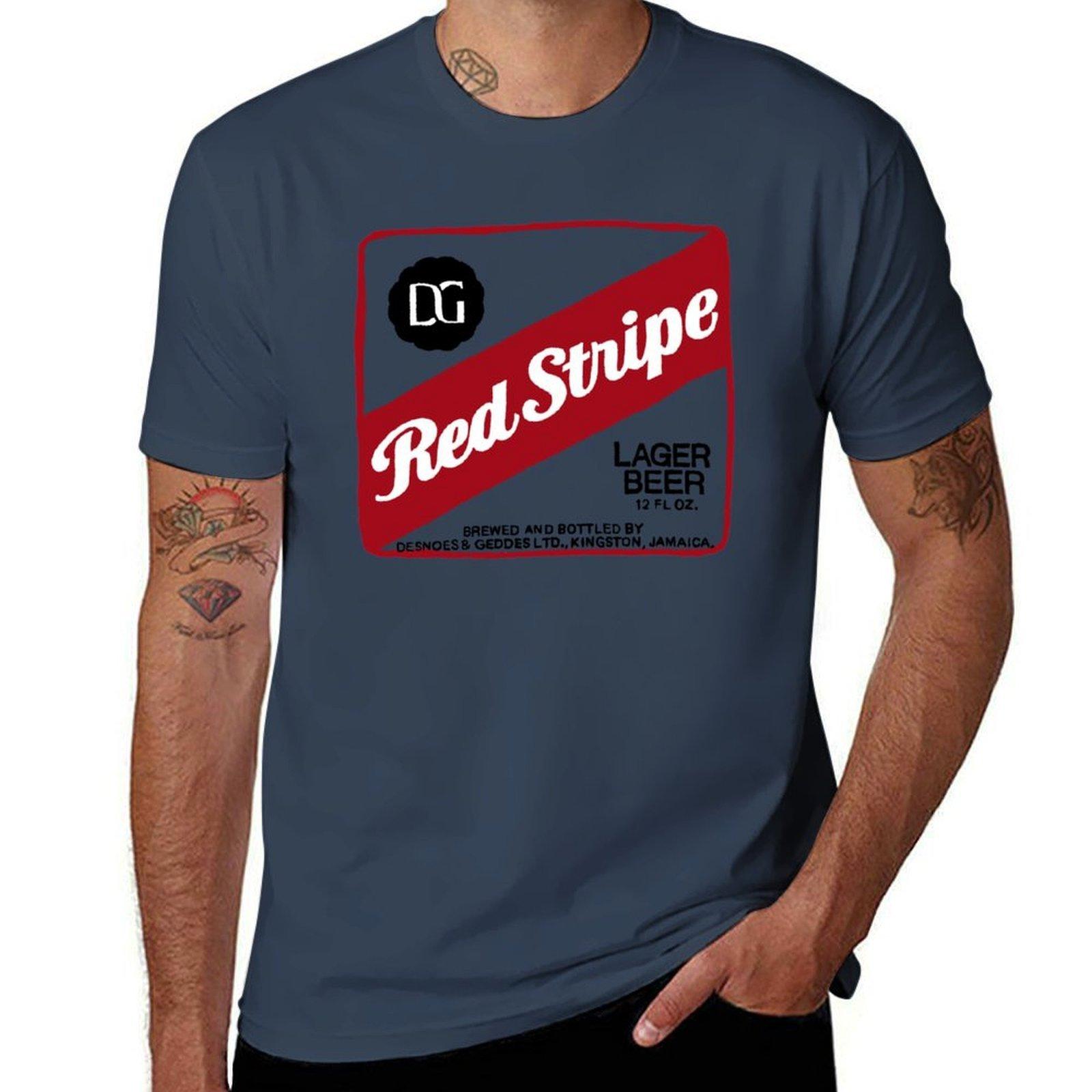 Red Stripe transparent POP TShirt Trendy Casual Short Sleeve Shirt S