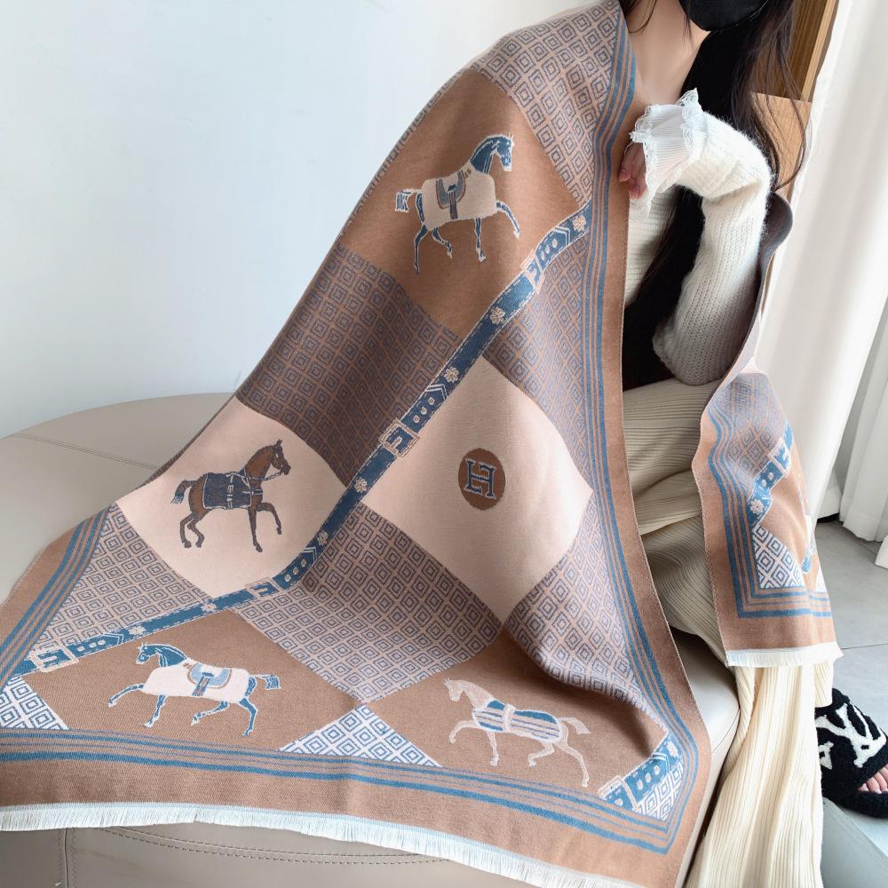 Liu Yifei Langer Schal Damen Winter Halswärmer - Hochwertiger Kaschmir-Imitat Strickschal