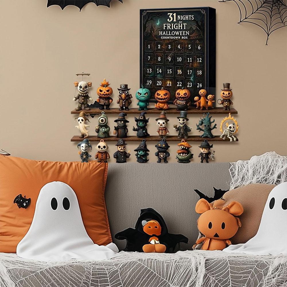 Halloween Advent Calendar 2025, 31-Day Halloween Countdown Calendar with Collectible Eerie Figurines Surprise Box Halloween Gift