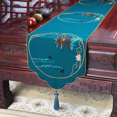 

Новый китайский светильник, роскошный элитный стол, флаг, чайная станция Zen, ткань, художественная крышка шкафа для телевизора, хит продаж, журнальный столик, стол, полоска ткани 33*120cm