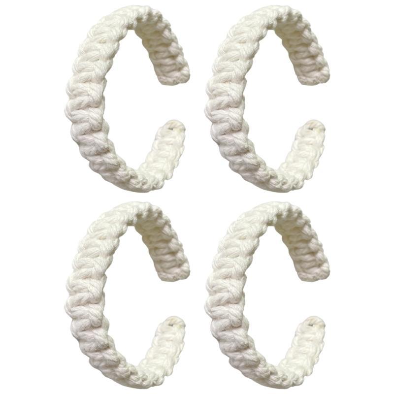 Natural Fiber Curtain Tie Set of 4 Woven Rope Window Drape Tiebacks Decoration