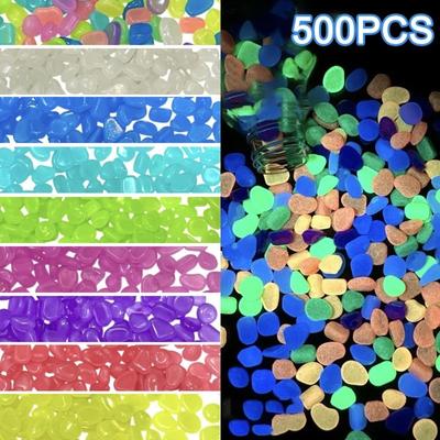 100/300/500 Adet Karanlıkta Parlayan Taşlar Reçine Parlak Taşlar Peyzaj Bahçe Yolları Saksı Bitkileri Parklar Akvaryum Dekorasyonu İçin