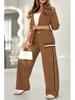 2025 Euro-American Ribbed Solid Color Fashion 2-Piece Set