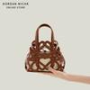 Korean Version New Hollowed Out Vegetable Basket Bag, Women's Drawstring Inner Bag, Personalized and Fashionable Shoulder Bag, Trendy Crossbody Bag