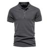 TrendHub 100% Cotton Solid Color Men's Polo Shirts Casual Short Sleeve Turndown Men's Shirts Fashion Streetwear Polos for Men