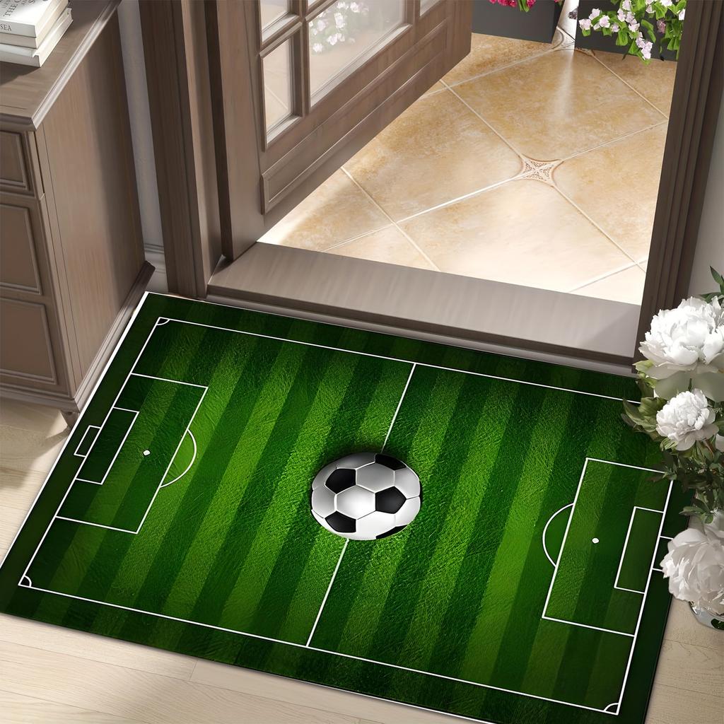 Football Field Design Entrance Doormat Decor Kitchen Corridor Balcony Rugs Bedroom Bedside Foot Mat Bath Anti-slip Mat Decor