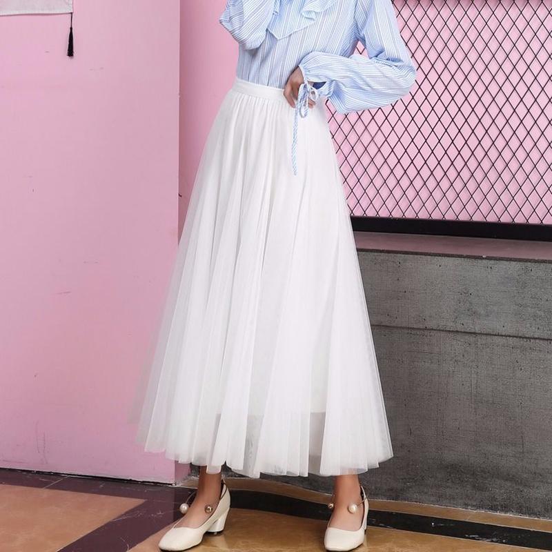 Half-length Skirt Women's Net Gauze Skirt Large Skirt Mid-length Gauze Skirt Net Yarn Breathable Large Skirt