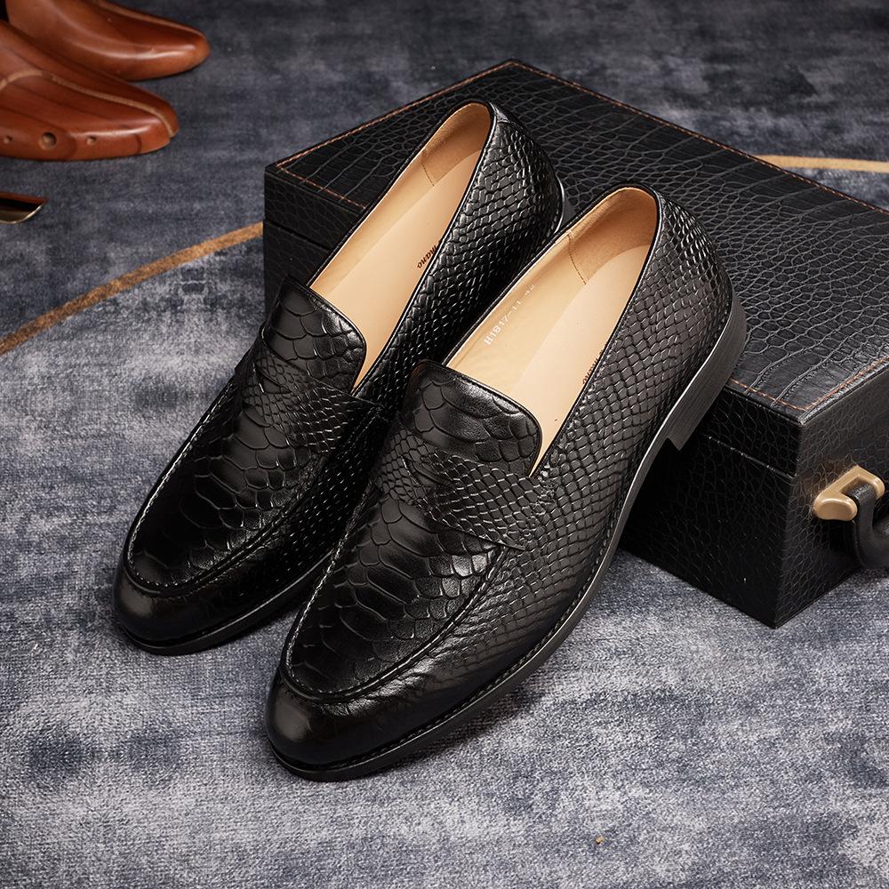 High-end gentleman loafers leather shoes men's wedding dinner dress shoes business men's shoes handmade