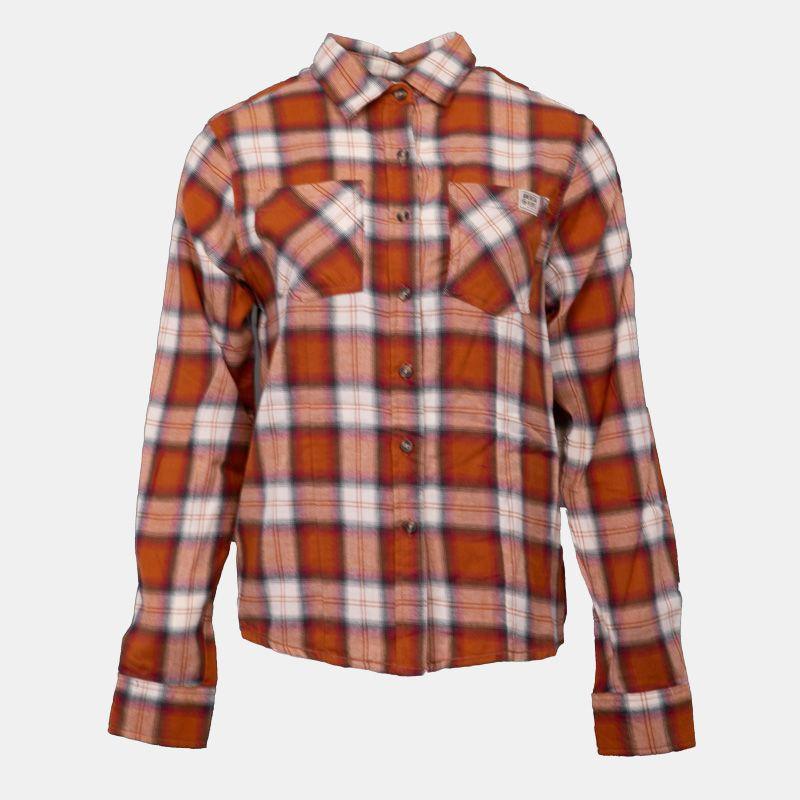 Austin Orange Cotton Plaid Shirt for Women AMERICAN PEOPLE