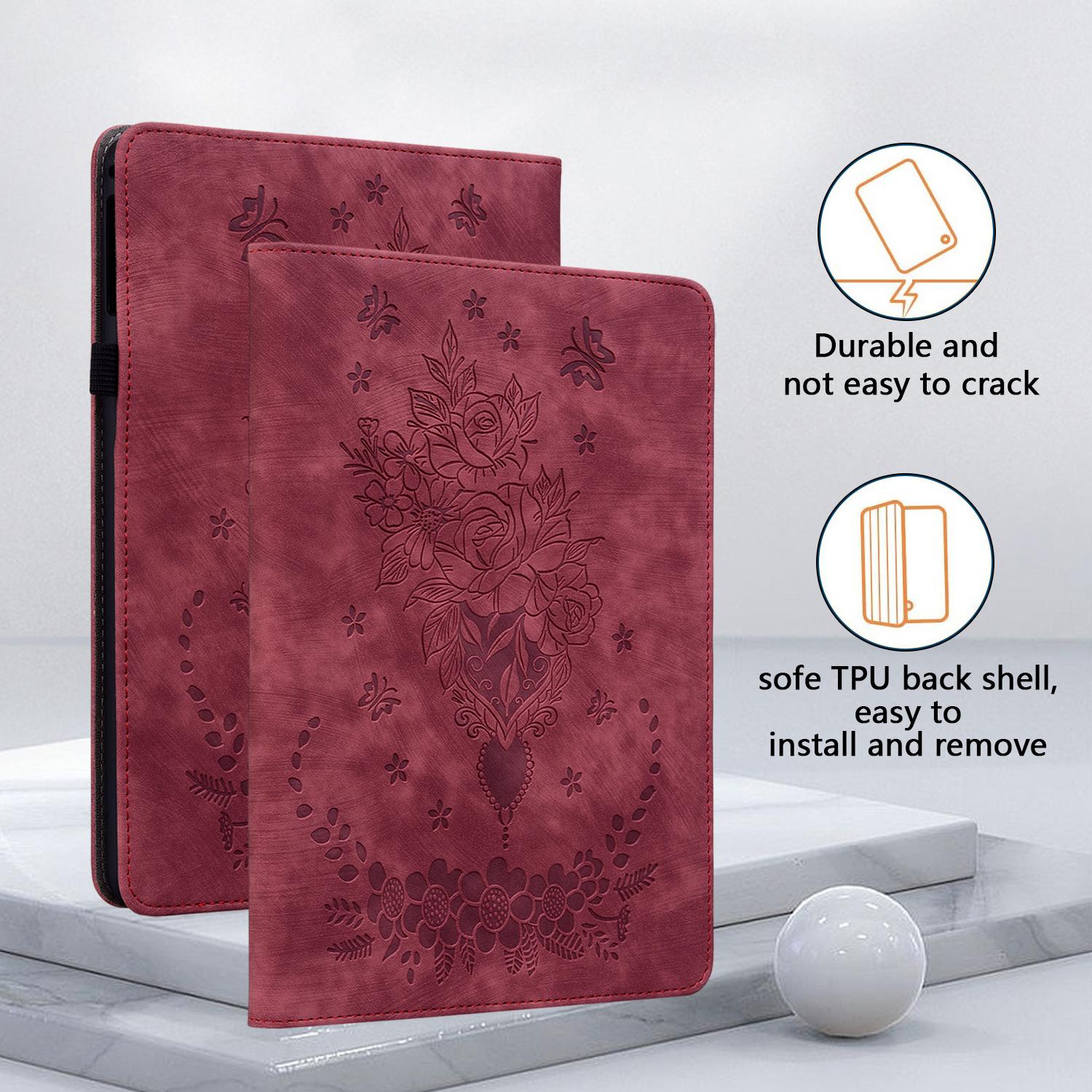 

For Samsung Galaxy Tab A11 8.7 Inch SM-X130 SM-X135N 2025 Rose Flower Case Tab A9 8.7 2023 SM-X110 SM-X115 Tablet Cover A11 8.7inch красный
