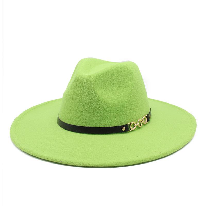 Big Eaves Wool Jazz Top Hat Women'S Casual Big Edge Felt Hat Men'S Jazz Hat 9.5Cm