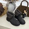 Bottes Martin à semelles épaisses en cuir pour femmes, nouvelle mode hivernale polyvalente, légères, à semelles souples, bottines décontractées en velours