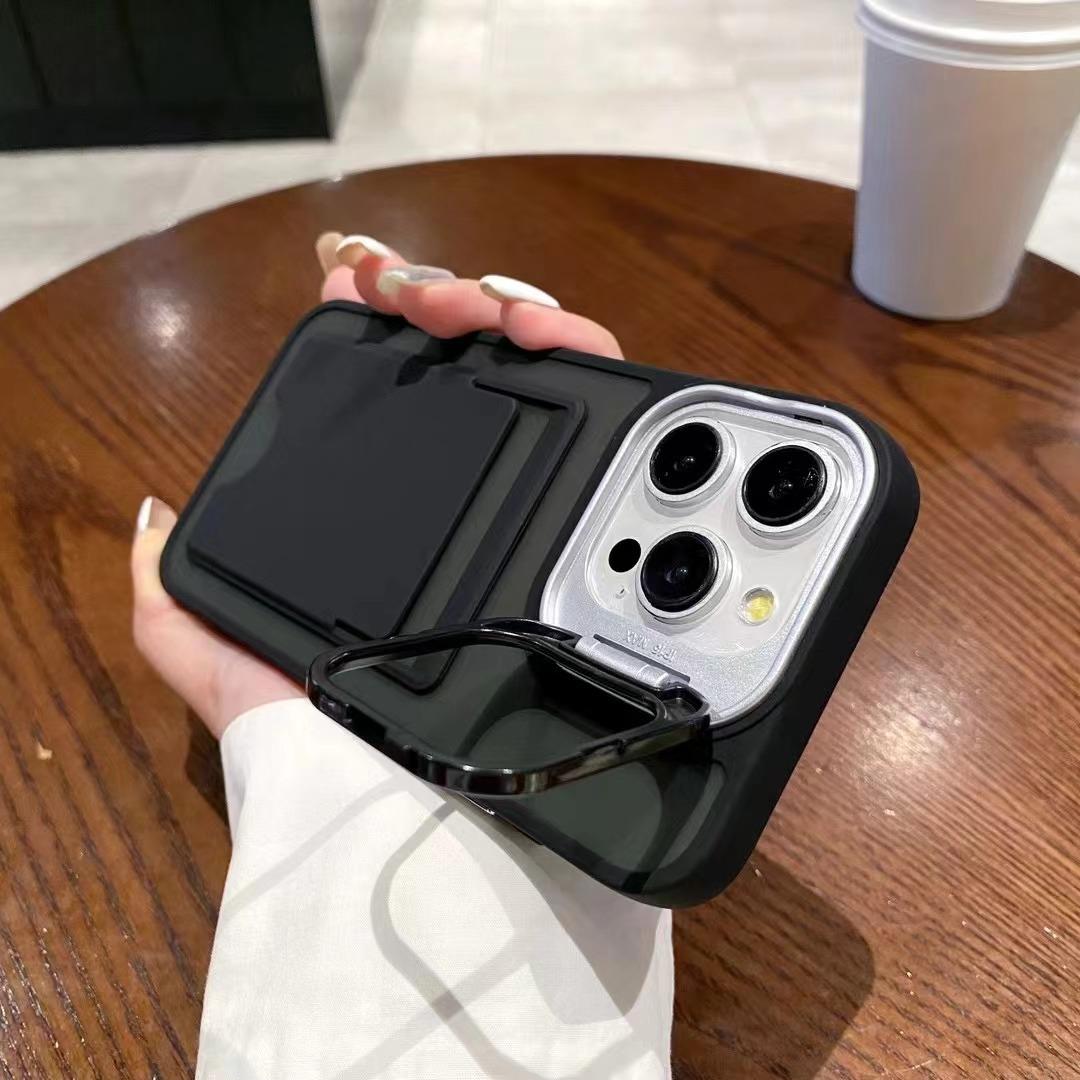 

Тримач для карток Два-в-одному Чохол для телефону IPhone 15pro з масляним покриттям Захисний чохол однотонного кольору для Apple 12 Apple 12/12Pro Universal